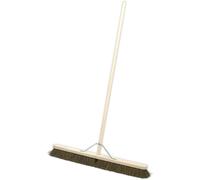 900mm Extra Wide Hard Bristled Broom - Wooden Handle - Metal Support Beam