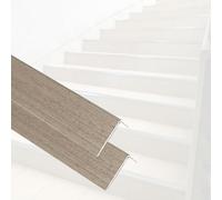 900mm Length Wood Grain Flooring Transition Strip, Edge Decoration Aluminum Alloy for Bridging Floor Gaps, Sturdy Indoor & Outdoor Stair Brink Protector(D- 2 PCS,L 900mm x W 28mm x H 12mm)