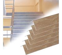 900mm Length Wood Grain Flooring Transition Strip, Edge Decoration Aluminum Alloy for Bridging Floor Gaps, Sturdy Indoor & Outdoor Stair Brink Protector(E- 6 PCS,L 900mm x W 30mm x H 20mm)