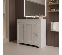 900mm White Freestanding Vanity Unit with Basin - Baxenden