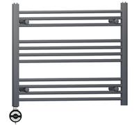 900mm Wide Anthracite Grey Electric Bathroom Heated Towel Rail Thermostatic Warmer Radiator Precise Control (900 x 600 mm (BTU: 1435))