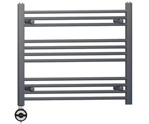 900mm Wide Anthracite Grey Electric Bathroom Heated Towel Rail Thermostatic Warmer Radiator Precise Control (900 x 600 mm (BTU: 1435))