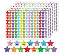 900pcs Star Stickers for Children - 10mm Reward Sticker 15 Assorted Cute Smile Face Chart Labels for School, Teacher Supplies, Students Motivational Praise