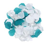 900Pcs Teal Silver White Silk Rose Petals Turquoise Aqua Artificial Flower Petals for Wedding Party Table Confetti Aisle Runner Flower Girl Toss Bridal Shower Hotel Home Vase Decoration