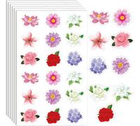 900Pcs Watercolor Flower Stickers Waterproof Spring Summer Flower Themed Botanical Journal Sticker Reward Stickers for Scrapbooks, Water Bottle, Gift Boxes, Party Decorations