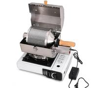 900W Coffee Bean Roaster with Quartz Glass Drum, 30-300°C Temperature Control, 0-60 RPM Drum Speed, 100-400g Batch Capacity, 304 Stainless Steel Construction