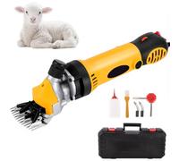900W Electric Wool Shears, Sheep Clippers with 6-Speed Adjustment & Professional 13 Teeth Blade, Stainless Steel Blade Electric Sheep Shears for Goats Cattle Farm Livestock Yellow