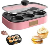 900W Household Egg & Burger Maker with Viewing Window - Non-Stick Breakfast Sandwich & Snack Maker for Home Kitchens, Even Heating Ring, Perfect for Omelettes, Cakes & Quick Meals