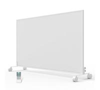 900w Infrared Heating Panel Built in Thermostat- Remote Control, Far Infrared Panel Heater with Rollers - Wall Mounted & Free Standing Eco Energy Efficient Heaters with Timer - 1220x768mm