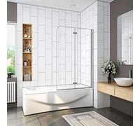 900x1400mm Easy Clean 180 Degree Hinged 2 Fold Folding Shower Bath Screen Reversible Glass Panel