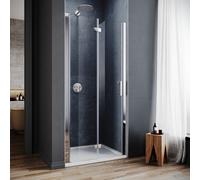 (900x1850mm) ELEGANT 700mm Bifold Shower Door, Reversible Folding Shower Enclosure Door, Glass Shower Cubicle Door for Bathroom