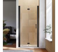 (900x1850mm) ELEGANT Black 700mm Bifold Shower Door, Frameless Folding Shower Enclosure Door with 6mm Toughened Safety Glass
