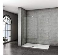 900x1850mm Walkin Shower Screen Panel Wetroom Shower Enclosure 8mm Easy Clean Glass with Support Bar F-131