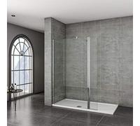 900x1850mm Xinyang Walk in Shower Enclosure Wet Room 8mm Glass Screen with 300mm Flipper Panel