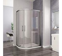 900x800x1850mm Xinyang Left Quadrant Shower Enclosure 6mm Easy Clean Glass Sliding Shower Cubicle Door with Shower Tray Free Waste