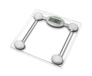 9018S SV3R Glass Electronic Bathroom Scale - 180 KG Maximum Capacity, Easy to Read LCD Display, Tap to Start, Large Toughened Glass Platform,