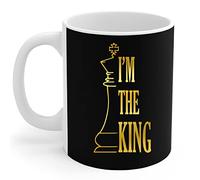 908 Coffee Mug Tea Cup Ceramic Travel Mug Novelty Christmas Gifts 330ml Chess Player - Cool Chess Piece I'm The King Chess Club Lover