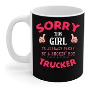 908 Coffee Mug Tea Cup Ceramic Travel Mug Novelty Christmas Gifts 330ml Truckers Wife Dau-Ghter - This Girl is Already Taken by Hot Trucker