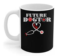 908 Coffee Mug Tea Cup Ceramic Travel Mug Novelty Christmas Gifts 330ml Veterinarian - Future Dogtor Vet Student Vet Tech Dog Lover