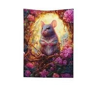 908 Cute Rat Animal Pattern Throw Blanket Fluffy Flannel Blanket Warm Bed Blankets For Bed Travel Bed Kids