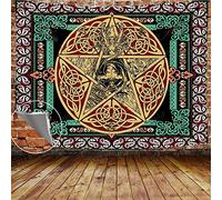 908 Garden Tapestry Aesthetic Wall Hanging Trippy Art Tapestry For Beach Party Home Wiccan Pentagram Pagan Psychedelic Mandala Goddess 150x200cm