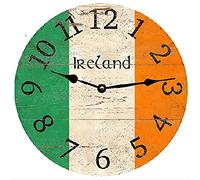 908 Round Wall Clock 25cm, Irish Office Clock Retro Home Decorative Large Number Kitchen Clock For Kitchen Living Room Home