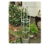 90cm/120cm/150cm/180cm High Garden Trellis For Climbing Plants Metal Obelisk Frame Tall Tower Obelisk Climbing Plant Vines Support Outdoor Patio Arch Rustproof ( Color : Cream , Size : ID19.5cm*H120cm