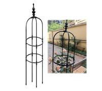 90cm/120cm/150cm/180cm High Garden Trellis For Climbing Plants Metal Obelisk Frame Tall Tower Obelisk Climbing Plant Vines Support Outdoor Patio Arch Rustproof ( Color : Black , Size : ID19.5cm*H150cm