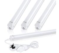 90CM 26W 4-Pack T8 Led Tube Lights, Integrated Wall Ceiling Single Fixture Linkable, for Home/Office/Shop/Factory, Cool White 6500 Kelvin Frosted Cover