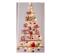 90cm/3ft Tall Christmas Lit Twig Wall Tree 40 Warm White Led Lights Battery Operated Hanging Xmas Wall Decoration Wooden Rope Ladder Bedroom Living Room