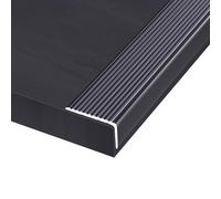 90cm Aluminium Stair Nosing, L-Shape Self Adhesive Stair Edge Trim, Anti Slip Stair Edge Protector for Indoor Outdoor(Black,4x2cm/1.6x0.8in)