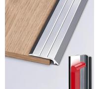 90CM Aluminum Floor Trat Strip Adhesive Threshold for Doorways Silver Metal Profile for Height Differences 2-5mm Easy Installat 1pc