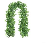 90cm Artificial Silk Elaeagnus Vine Green Hanging Decor(C) | Lifelike silk texture, natural green silver tones, realistic leaf pattern, no watering needed, long lasting