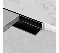 90cm Black Tile Trim, 3-Piece Aluminum Floor Ed Strips, Easy Installat for Kitchen & Bathroom Decor, 12mm Protective Baguette for Ceic Tiles