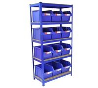 T-Rax 90cm Racking & Storage Bins Stacking Boxes Blue Storage Set