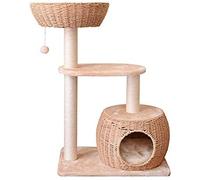 90Cm Cat Tree Paper Rope Condo Sisal Scratching Post, Cat Tower House for Kittens Activity Centre with Dangling Ball