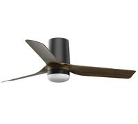 Ø 90cm Ceiling Fan Light LED Punt Tub Black & Walnut DC Ceiling Fan with Remote