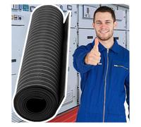 90cm Commercial Insulating Safety Mat High Voltage Rubber Mats for 6 10 15 25 & 35 KV Insulation Cover for Construction Sites & Power Plants (2.4m x 8mm)