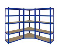 90cm Corner Garage Racking Shelving 2 Bays Metal Heavy Duty MDF Shelf Home