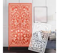 90cm Damask Intricate Rococo Baroque Vintage Stencils Oversized Painting Plaster Wall Mural Design Pattern Giant Decorative Dimensional Scale S659