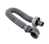 90cm Flexible Low Profile P Trap, Gray PP Bathtub Shower Drain Pipe with Water Seal Design, Anti-Leak Adjustable Hose for Freestanding Tub and RV Use