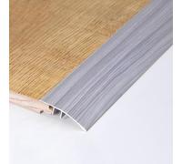 90cm Floor Transition Strips Carpet Trim Aluminum Edge Trim Gaps Cover, Bridge The Height Between 8-18mm(Gray Wood)