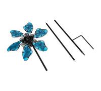 90cm Fluorescent Butterfly Wind Spinner for Garden, Yard & Lawn Decoration - Metal Outdoor Windmill with Night Glow Effect, Vibrant Blue Garden Décor(Pink)