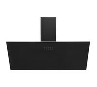 90cm Glass Cooker Hood Black Angled Chimney Extractor Fan - SIA AH90BL