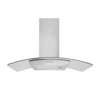 90cm Glass Cooker Hood - Curved Canopy - Stainless Steel