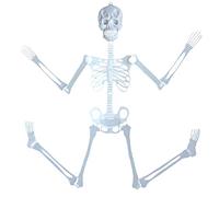 90cm Glow-in-the-Dark Skeleton - Posable Halloween Decoration with Green Luminous Effect - Scary Moving Skeleton for Haunted Houses & Parties (1PC)