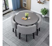 90cm ining Table Set with 4 Chairs Premium Leather Upholstery Ideal for Living Room & Dining Room Gatherings and Meetings