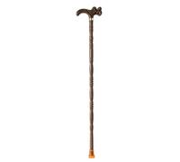 90cm Leading-Style Gourd Crutch - Non-Slip Lightweight Solid Wood (Mahogany/Chicken Wing) Cane for Elderly