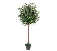 90cm Leaf Design UK Realistic Artificial Olive Tree in Black Plastic Pot Leaf Green One Size