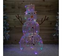 90cm Light up Soft Acrylic Christmas Snowman with 80 Multi-Coloured LEDs